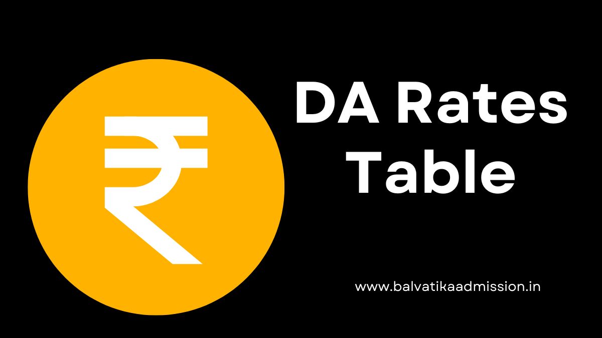 DA Rates Table List