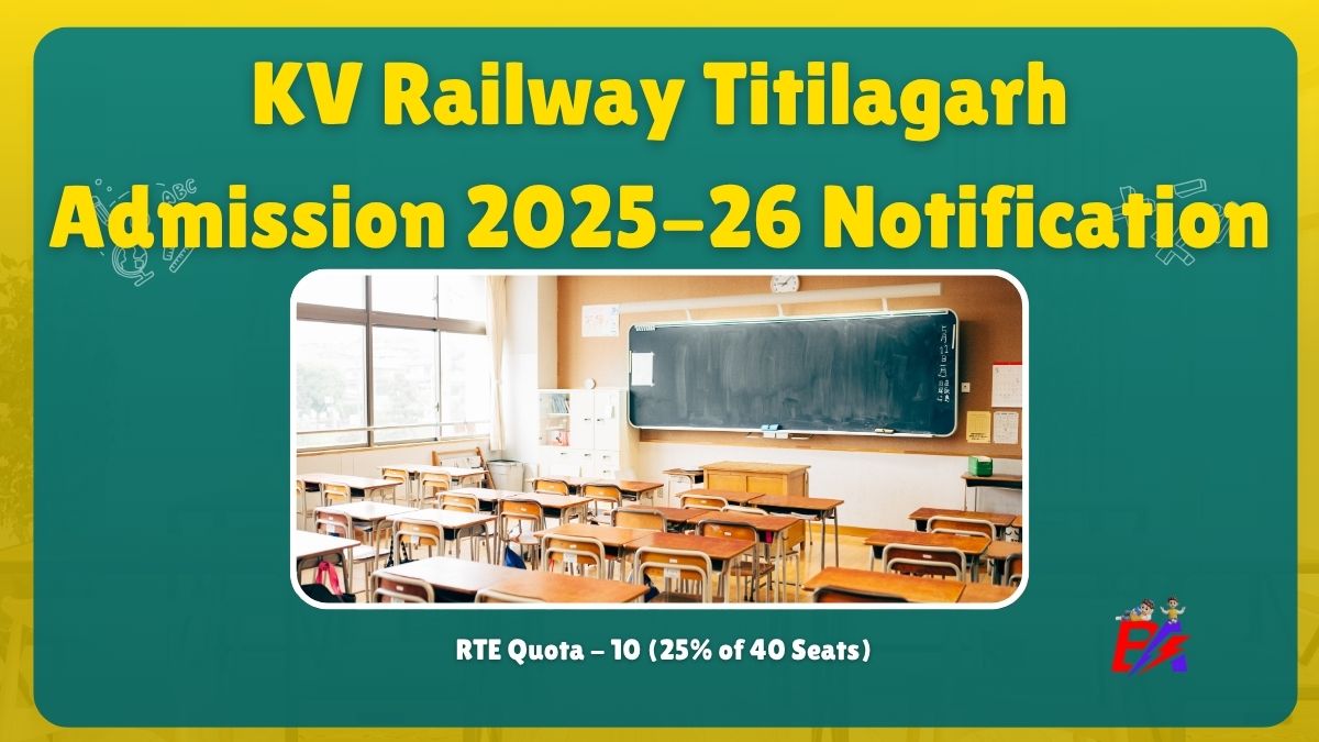 KV Railway Titlagarh Class 1 to 5 Admission Notification